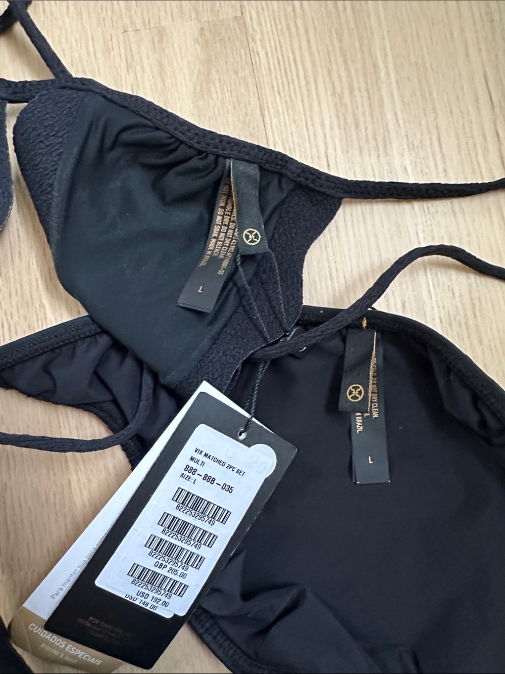 VIX 🔥Luxury Women’s Black Triangle Bikini Set NWT - Picture 6 of 6